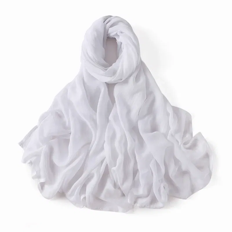 Color: GRAY - Women Big Size Plain Solid Cotton Rayon Hijab Scarf Lady High Quality Wraps and Shawls Musulman Headband Islamic Turban 180*95Cm