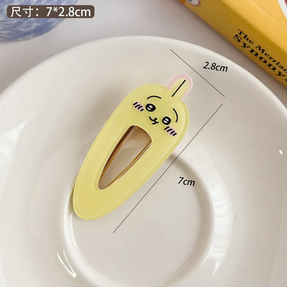 Color: Pink - 2024 Creative Duck Beak Hairclip Anime Figure Chiikawa Hachiware Girl's Forehead Fringe Side Hair Clip Student Hair Accessories