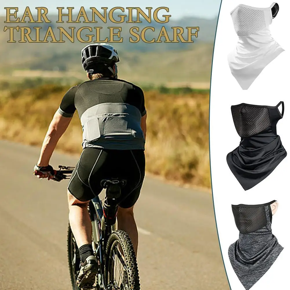 Color: Green, Ships From: CHINA - Breathable Sun UV Protection Hiking Outdoor Sport Cycling Wind Sun Protection Triangle Ear-hook Mask Cycling Sun Protection Mask