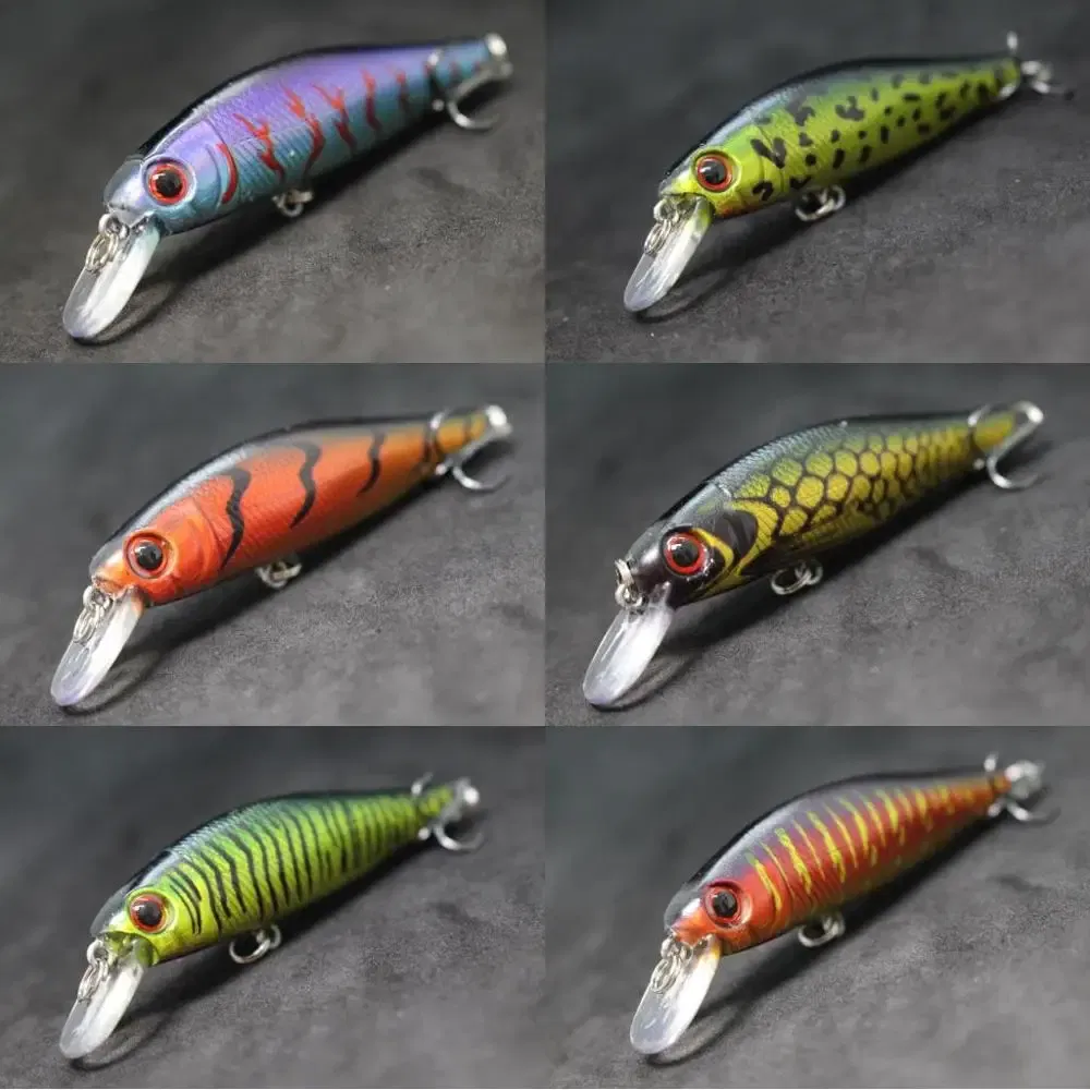 Color: Red - wLure Minnow Fishing Lure Jerkbait 9g 8cm 0.5 Meter Depth 2 Black Nickle #8 Hooks 3D Hard Eyes M606