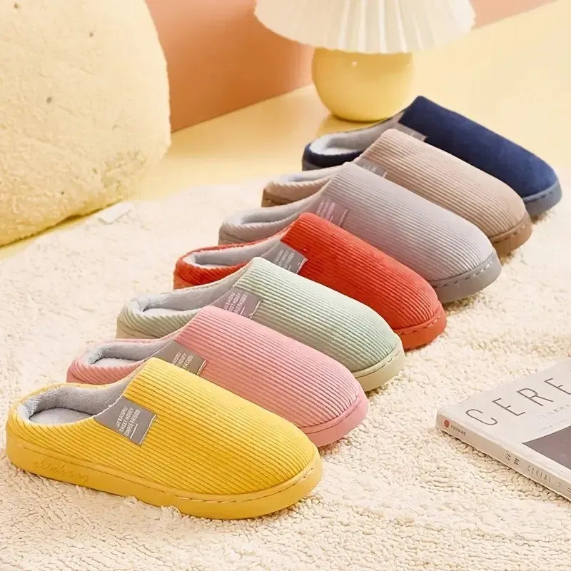 Shoe Size: 36, Color: Pink - Women's Men's Thick Soft Bottom Home Slippers Household Plush Slippers Anti-slip Thermal Slippers Indoor Winter