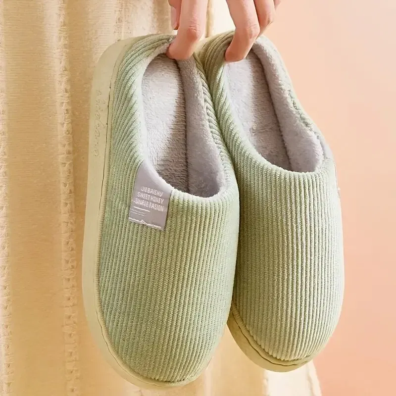 Shoe Size: 36, Color: Pink - Women's Men's Thick Soft Bottom Home Slippers Household Plush Slippers Anti-slip Thermal Slippers Indoor Winter