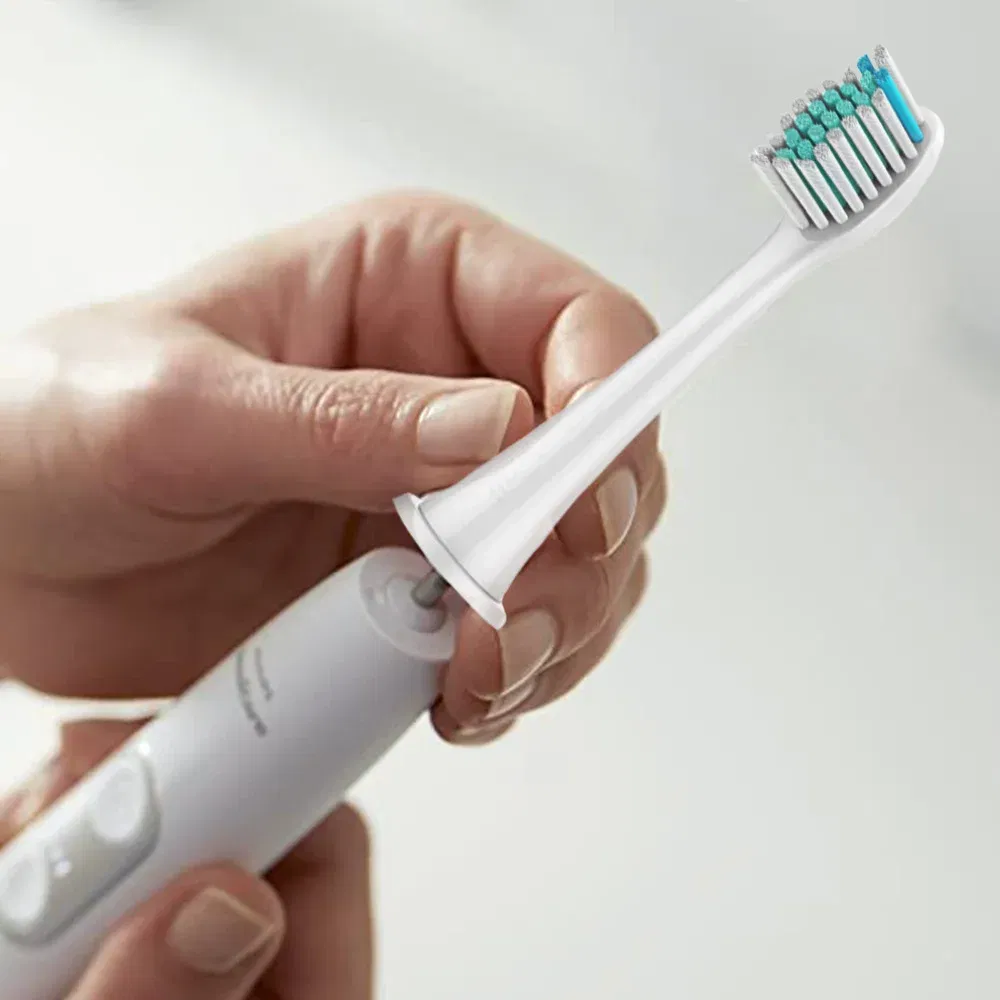 Color: GRAY - Electric toothbrush head, replaceable sonic electric toothbrush head, suitable for Philips Sonicare's electric replaceable brush