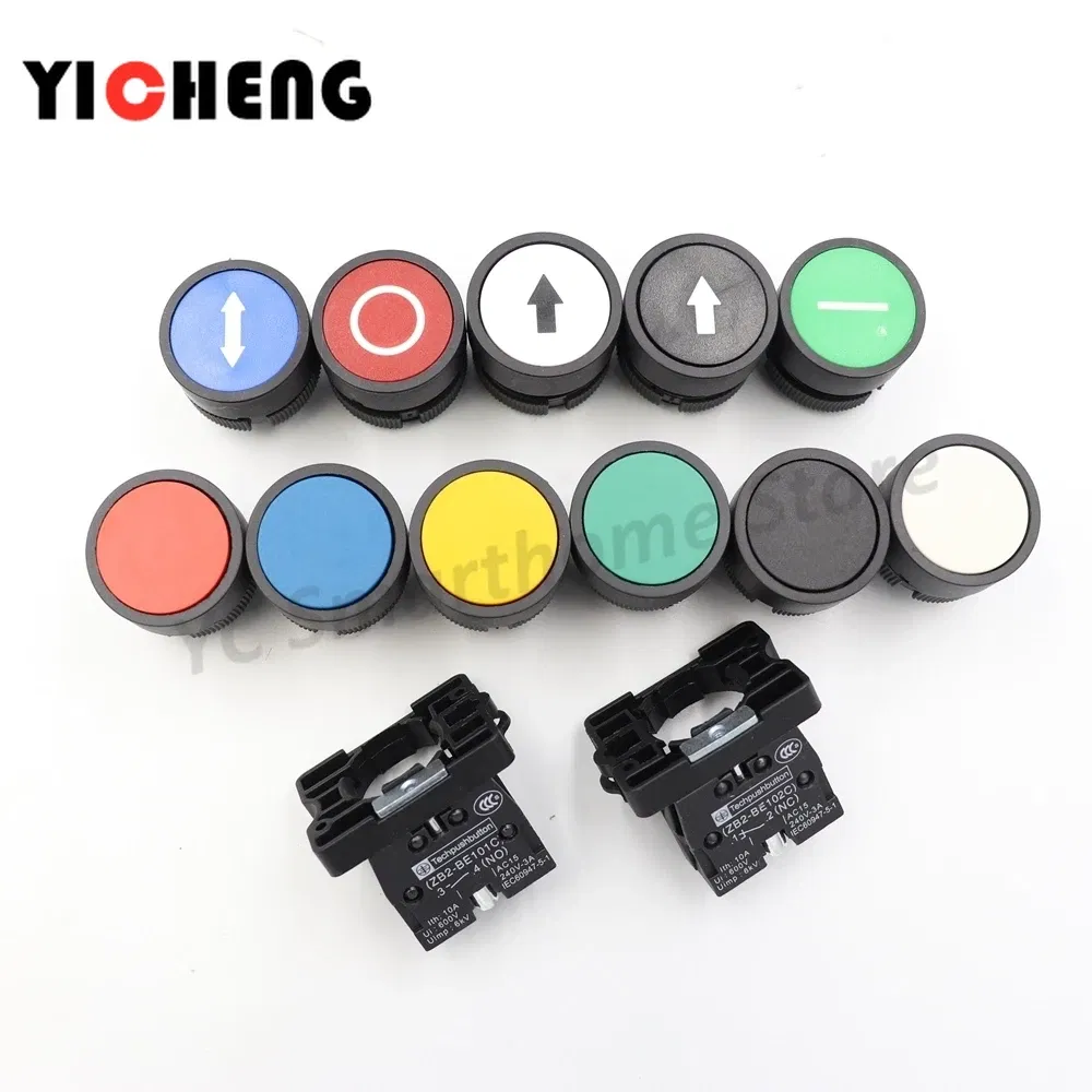 Color: Lavender - 2Pcs Plastic marking flat button Arrow indication xb2- self-reset point move 22MM Turn on the power button switch NO/NC