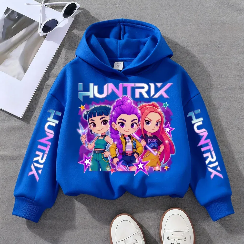 Color: Pink, Kid Size: 4 - Witch Hunter Group Zoey Cosplay Costume Girls Womens Halloween Party Costumes Demon Hunter Idol Girl Group Colours Casual Hoodie