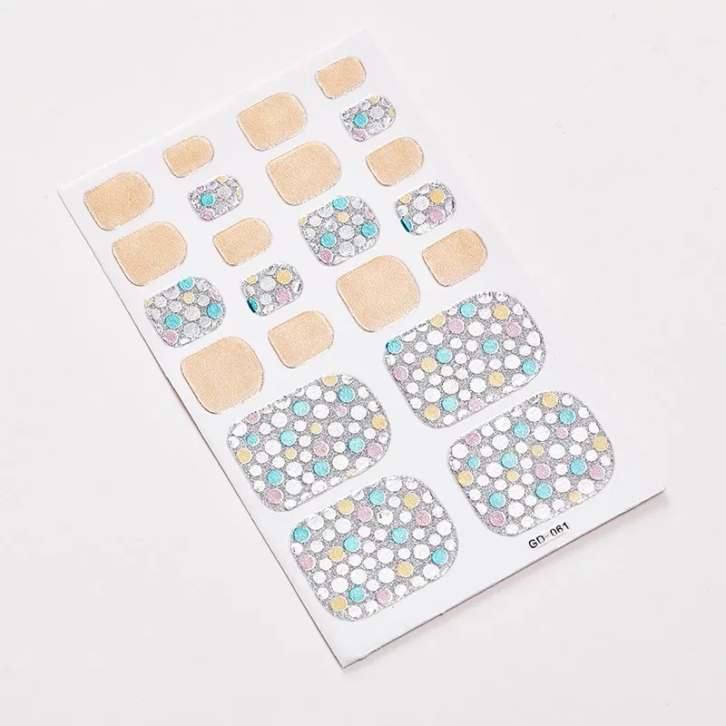 Color: Ice Blue - 22 Tips/Sheet Full Beauty Loveliness Designed Manicure Valentines Nail Art Designer Nail Decals Novidades Nail Sticker Set