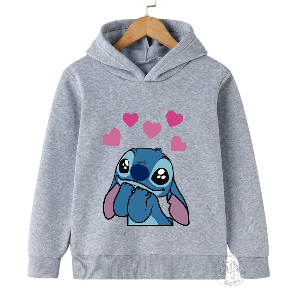 Color: SKY BLUE, Kid Size: 7 - Autumn and winter cute cartoon hoodie trend fashion children boys and girls eye-catching wear multi-size optional new products