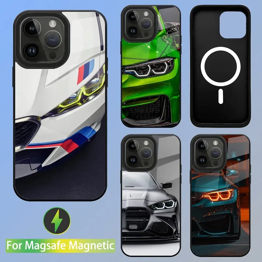 Color: black, Material: Neoprene - Cool Sport Car B-BMW Phone Case For iPhone 16,15,14,13,12,11,Plus,Pro,Max Mini Magsafe Magnetic Wireless Charging