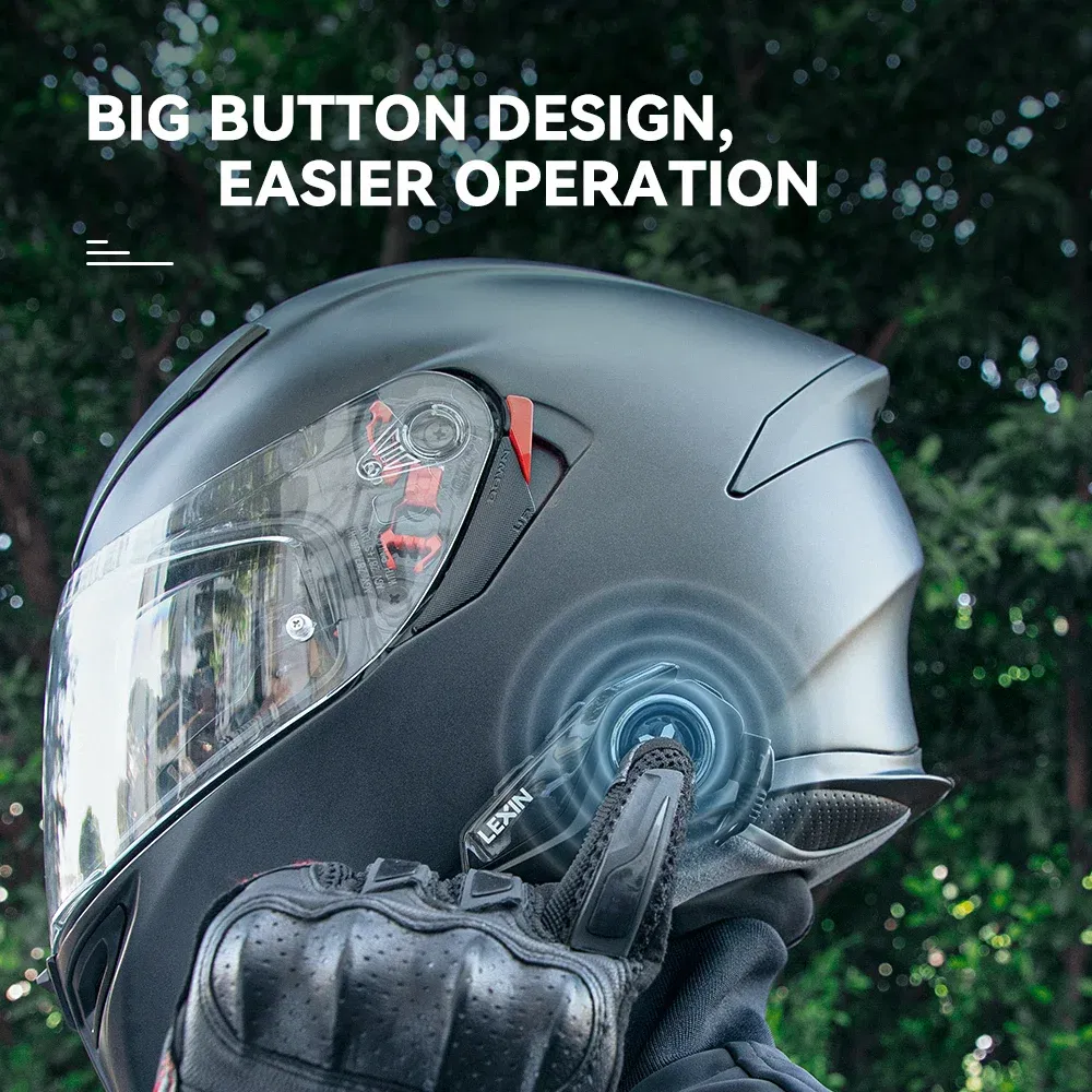 Color: WHITE, Ships From: CHINA - Lexin-G2P Motorcycle Helmet Bluetooth Intercom  Up To Pair 6 Riders&Big Button Design Exchangeable Pattern Shell  120KM/H