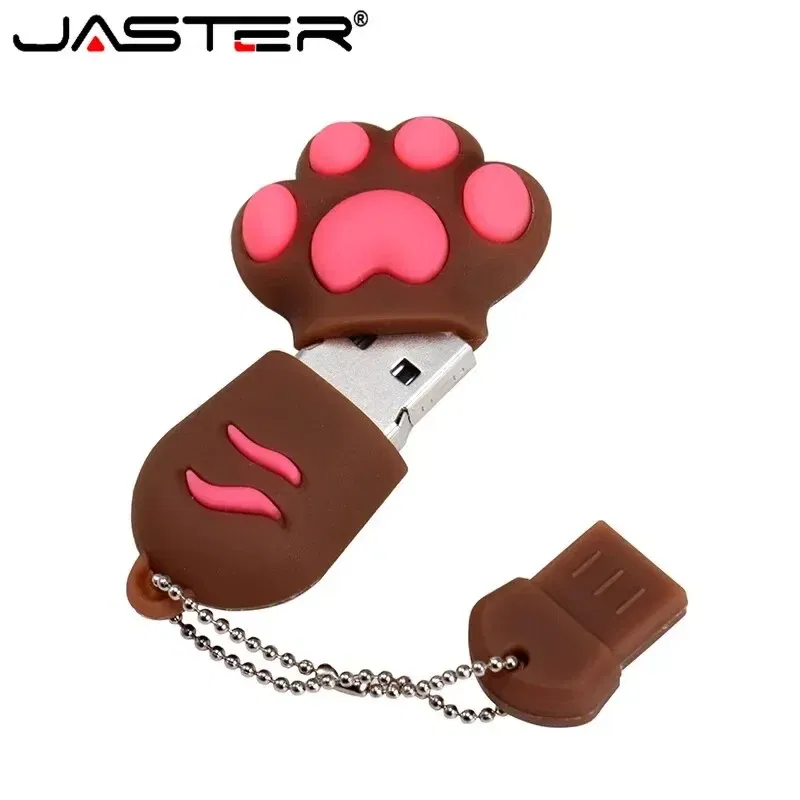 Capacity: 32GB, Color: Red - JASTER Cute Cat Claw USB Flash Drive 64GB Cartoon Memory Stick 32GB Creative Gift Pen Drive 16GB Pink Silicone External Storage