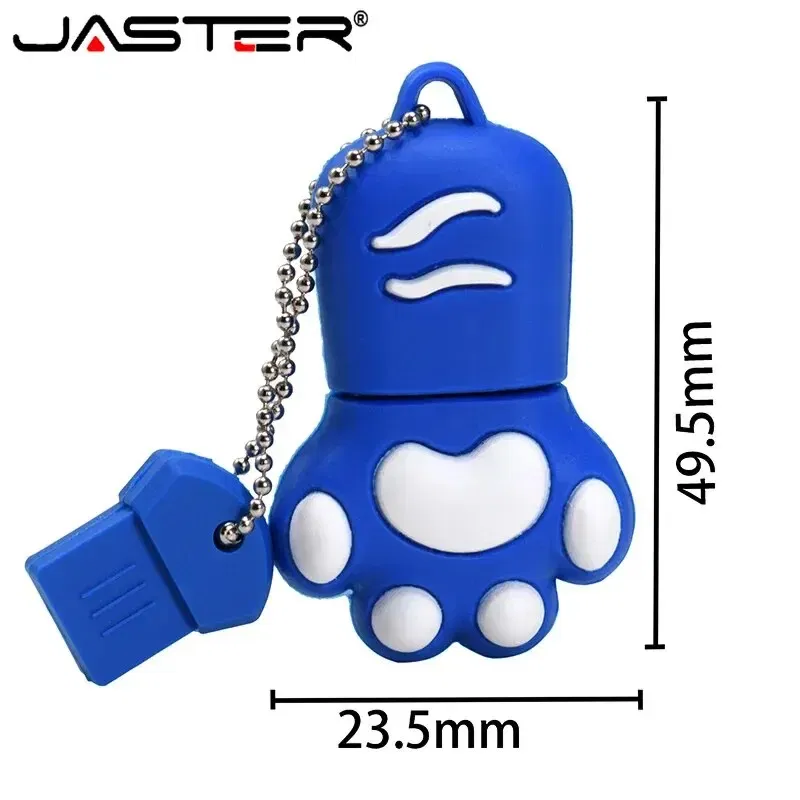 Capacity: 32GB, Color: Red - JASTER Cute Cat Claw USB Flash Drive 64GB Cartoon Memory Stick 32GB Creative Gift Pen Drive 16GB Pink Silicone External Storage