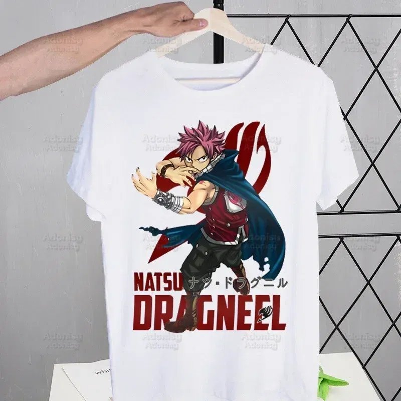 Color: Gold, Size: XXXL - Anime Fairy Tail Cartoon Natsu Erza Gray Lucy T-shirts Summer Men/Women Hip Hop Tshirt Streetwear t shirts Short Sleeve Tops