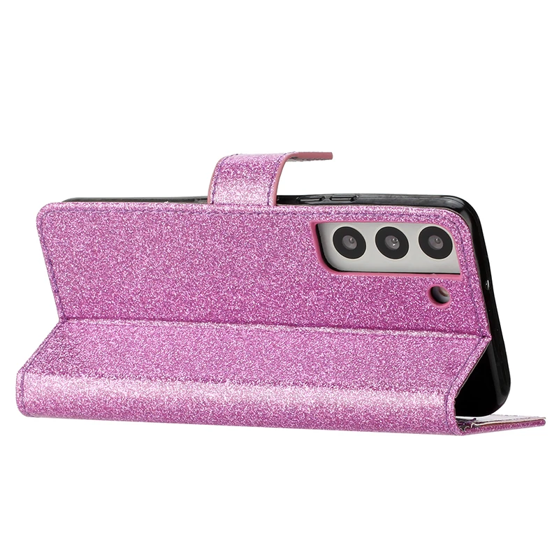 Color: black, Material: Other - Glitter Wallet Leather Case For Samsung Galaxy S25 FE S24 Ultra S23 Plus S22 S21 A35 A36 A56 A55 A13 A14 A15 A16 A26 A34 A33 A54