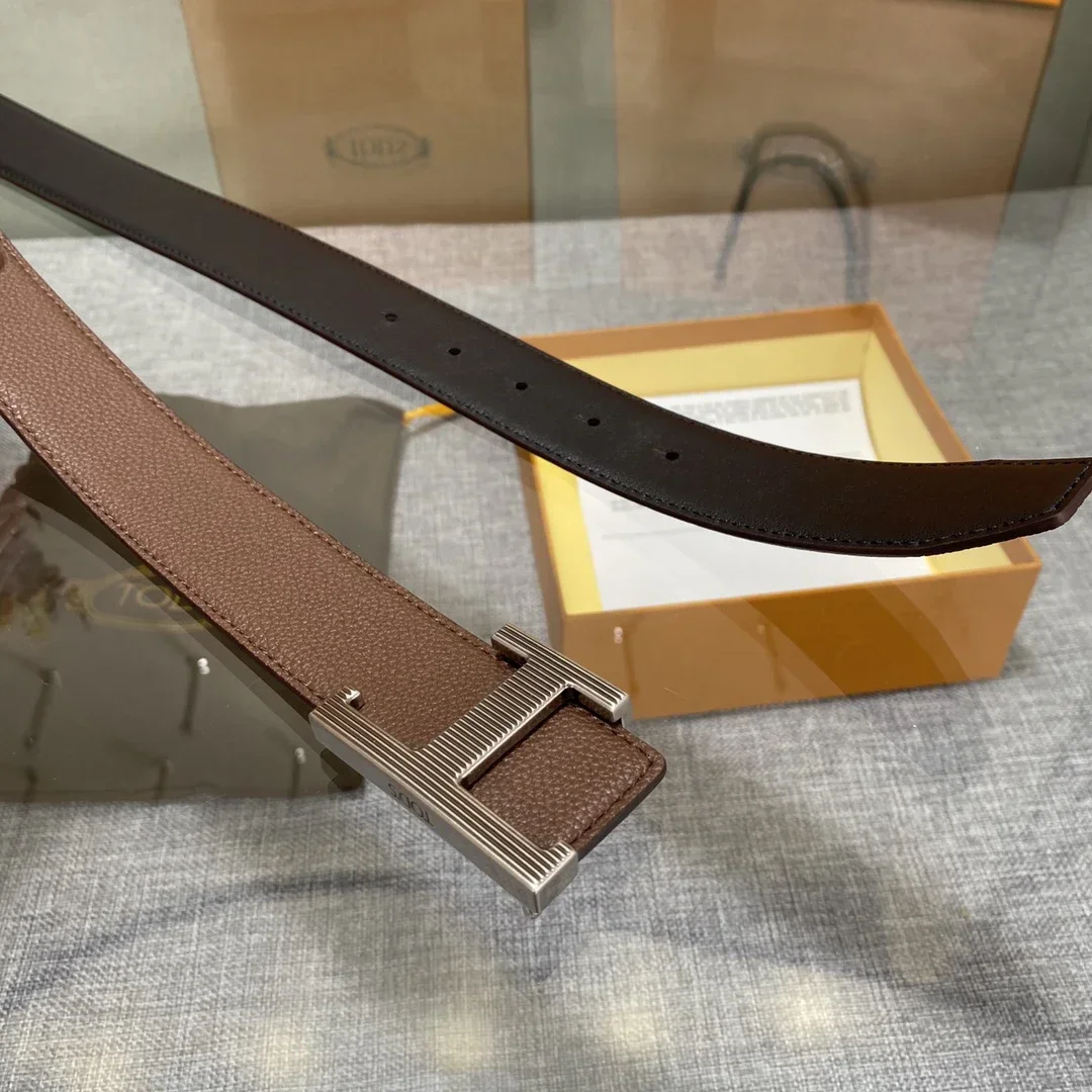 Color: black, Belt Length: 115CM - New Style Leather Belt for Men and Women, Classic Cowhide T Buckle Design Belt, Light Luxury, Classic and Versatile Gift