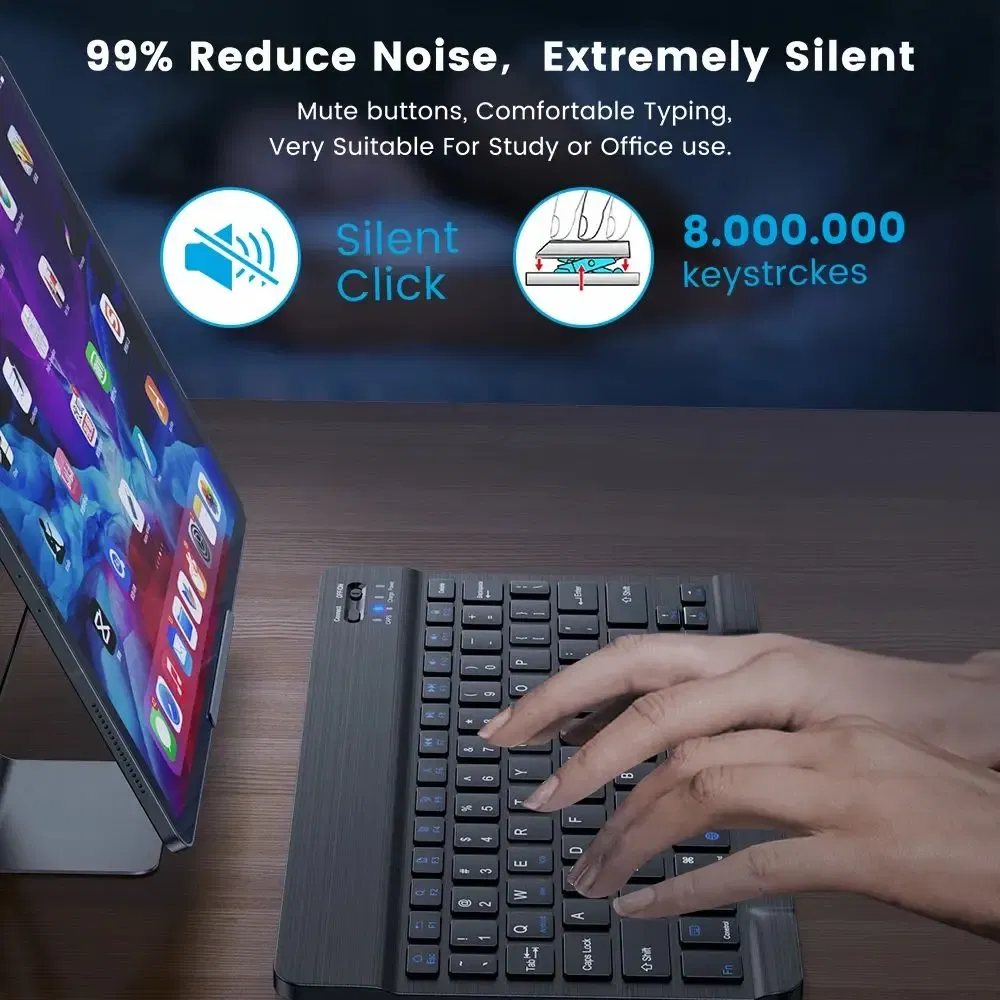 Color: WHITE - Wireless Keyboard Bluetooth-compatible Keyboard For Android IOS Windows Mini 78-Key Gaming Keybaord for PC iPad Tablet Keyboard