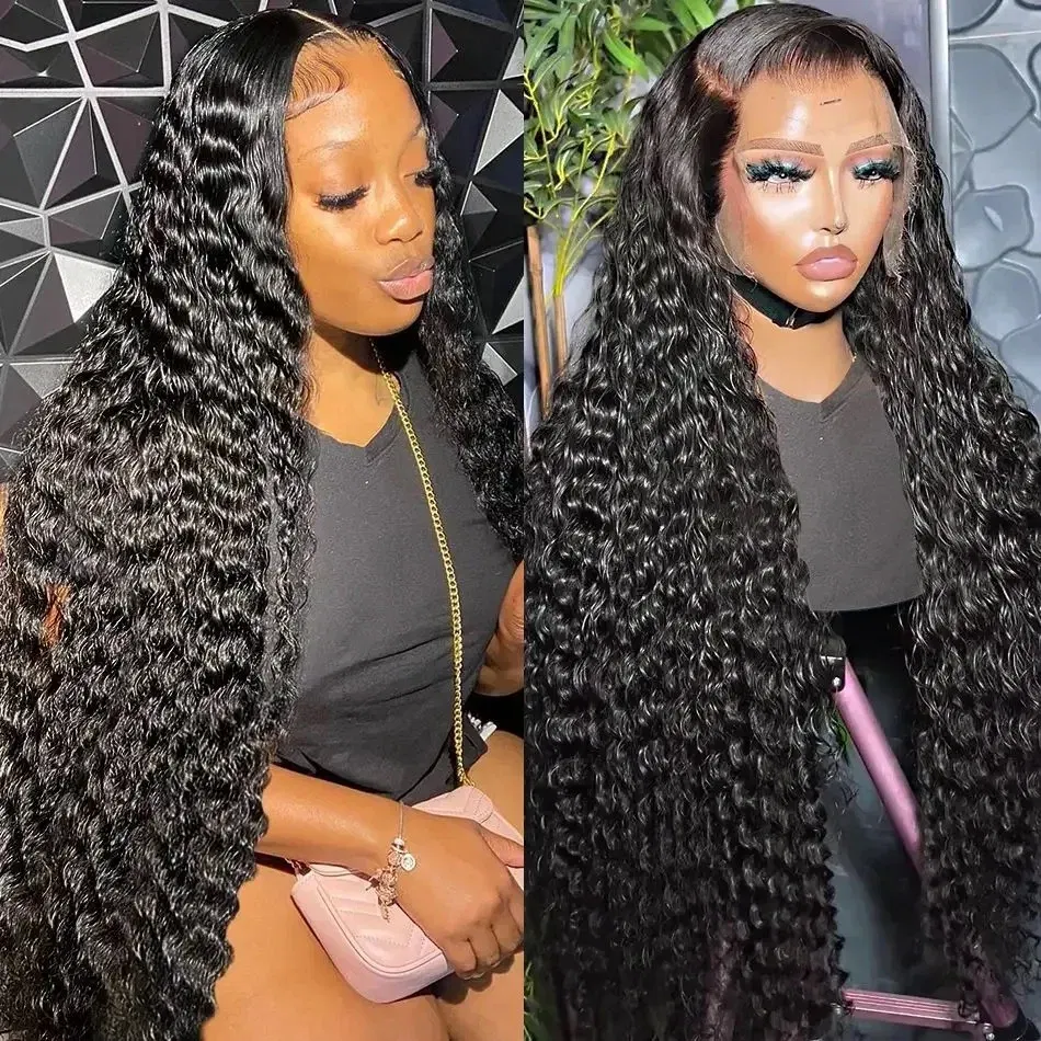 Stretched Length: 22INCHES, Density: 200%, Ships From: CHINA, Lace Size: 13x4 - hd lace wig 13x6 human hair Curly Wig For Women choice Pre Plucked 30 40 Inch Loose Deep Wave Water wave Frontal Wigs