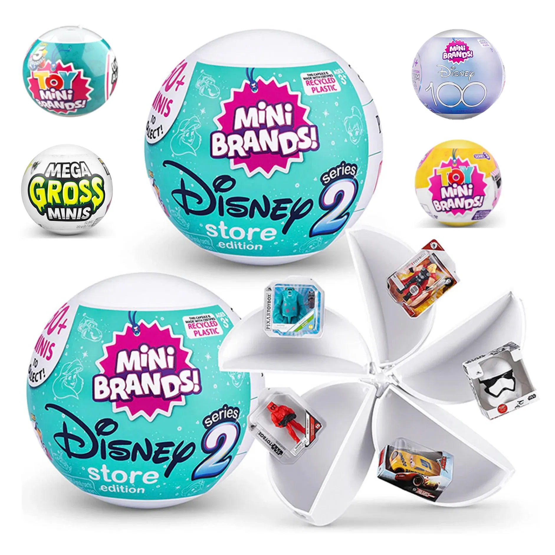 Color: Silver - 5 Surprise DISNEY Mini Toy Brands Mystery Capsule Collectibles Toys Blind Ball Children's Gift