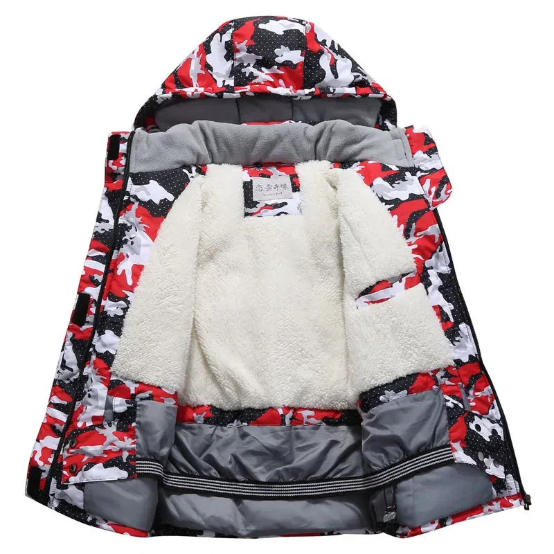 Color: Blue, Kid Size: 5 - RAISE -30 Degree Russian Winter Children Ski Suit Waterproof Plus Velvet Warm Hooded Coat Boy Overalls 3-20 Years Girl Snowsuits