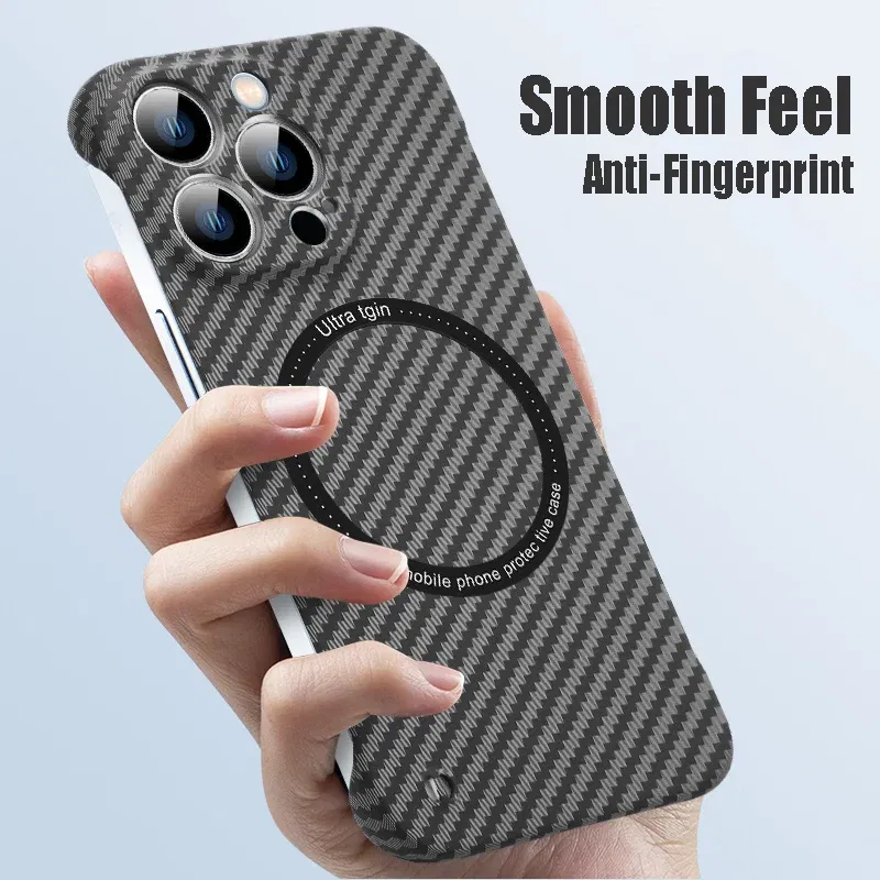 Color: Claret, Material: CANVAS - Luxury Carbon Fiber for iPhone 11 14 Plus 12 13 Pro Max Magsafe Case Magnetic Wireless Hard Thin Slim Cover for iPhone 13 14 Max