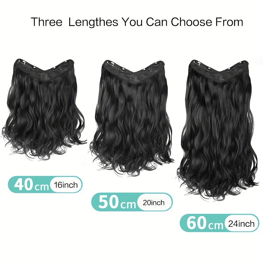Color: 4/27HL, Stretched Length: 20inches - Synthetic Long Wavy U-shaped Clip In Hair Extensions 16Inch/20Inch/24inch Clip On Hair Extensions For Women Hair Accessories