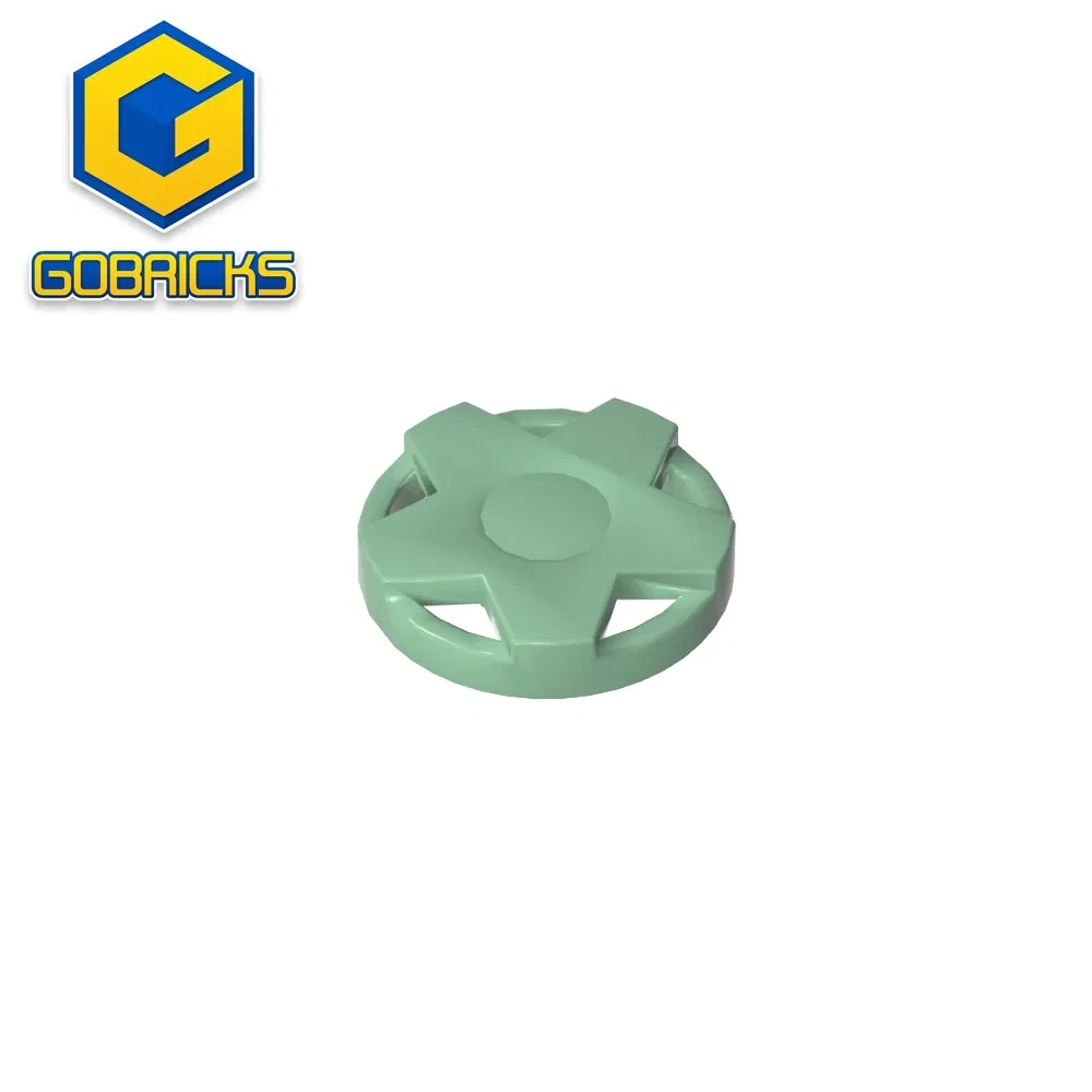 Color: Yellow - Gobricks GDS-21231 Wheel Cover 5 Spoke Wide - for Wheel 18976 compatible with lego 29117A Assembles Building Blocks