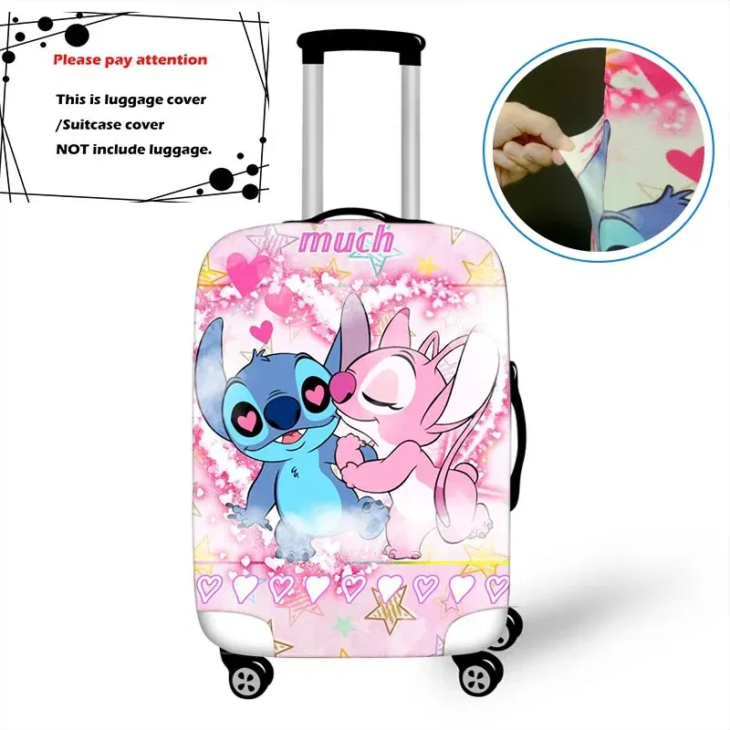 Color: PURPLE, Size: S - Lilo Stitch Elastic Luggage Protective Cover Trolley Suitcase Dust Bag Case Cartoon Travel Accessories