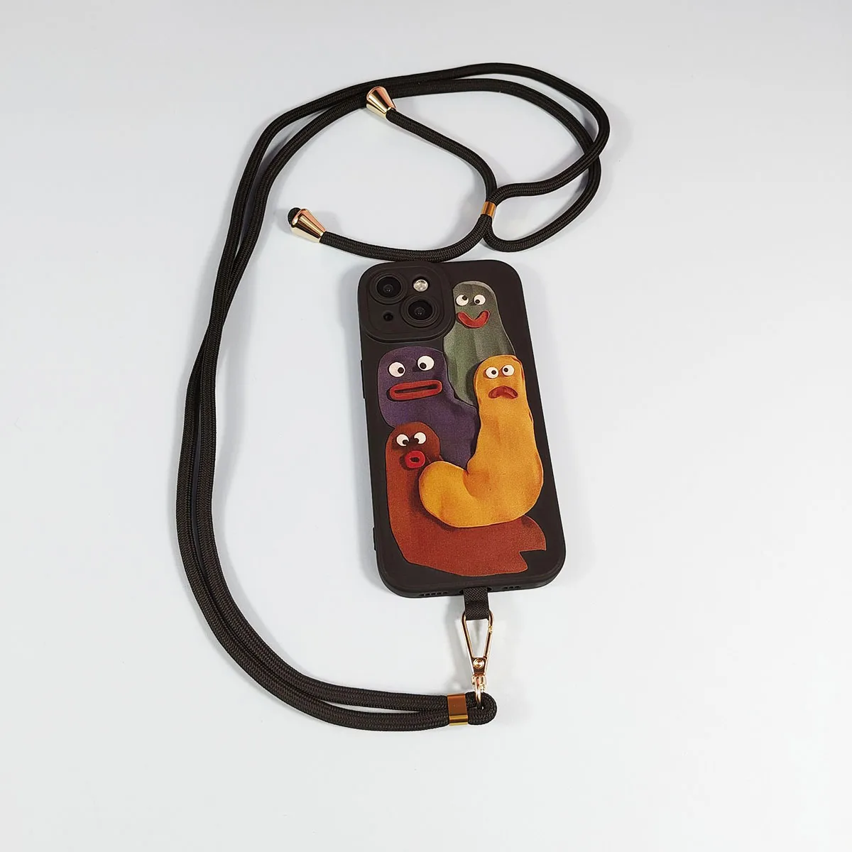 Color: Yellow / Gold - phone suspension rope anti loss rope adjustable and extendable nylon cloth  detachable suspension rope Mobile phone lanyard