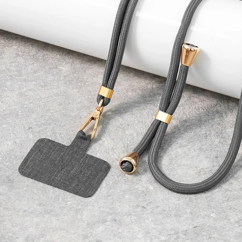 Color: Yellow / Gold - phone suspension rope anti loss rope adjustable and extendable nylon cloth  detachable suspension rope Mobile phone lanyard