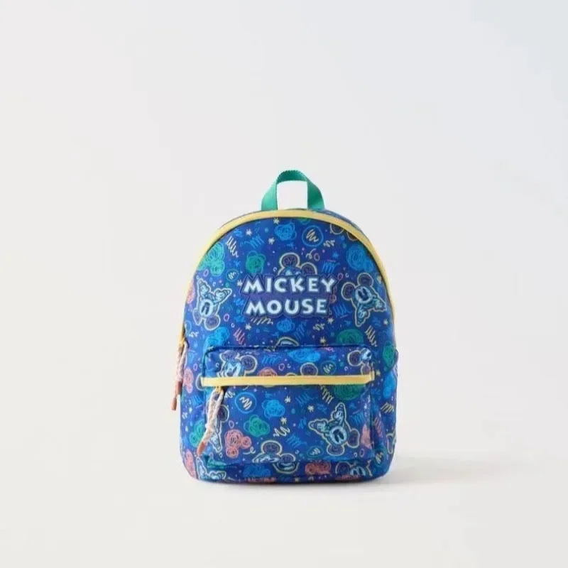 Color: MULTI - Disney New Mickey Cartoon Fashion Backpack Women's Minnie Canvas School Bag Boys and Girls Fashion Large Capacity Backpack
