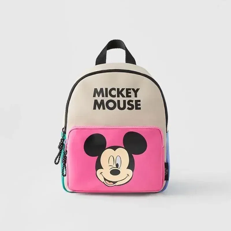 Color: MULTI - Disney New Mickey Cartoon Fashion Backpack Women's Minnie Canvas School Bag Boys and Girls Fashion Large Capacity Backpack