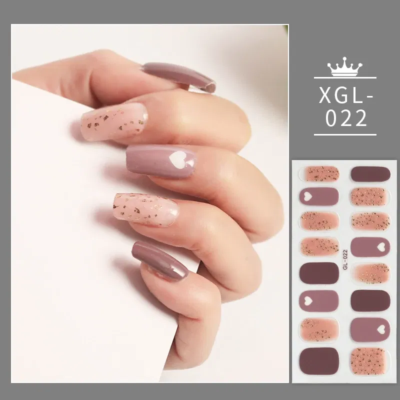 Color: Dark Grey - Shiny New Year Nail Sticker Self Adhesive Decor Sticker Nail Wraps Glitter Nail Polish Sticker Waterproof Christmas Nail Sticker