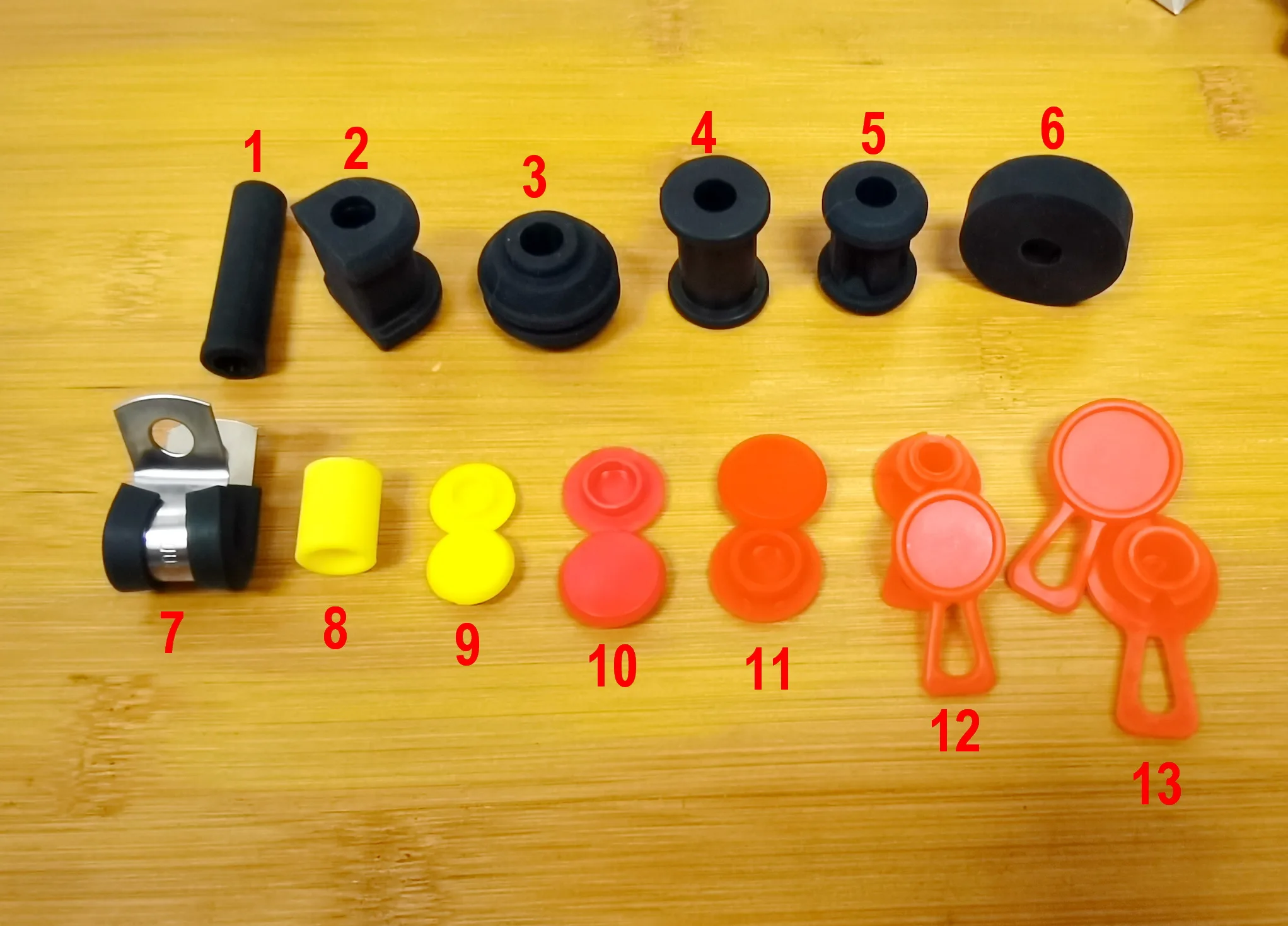 Color: MULTI - Rubber Silicone Plastic Grommets Accessories For AN3 Stainless Braided Brake Line