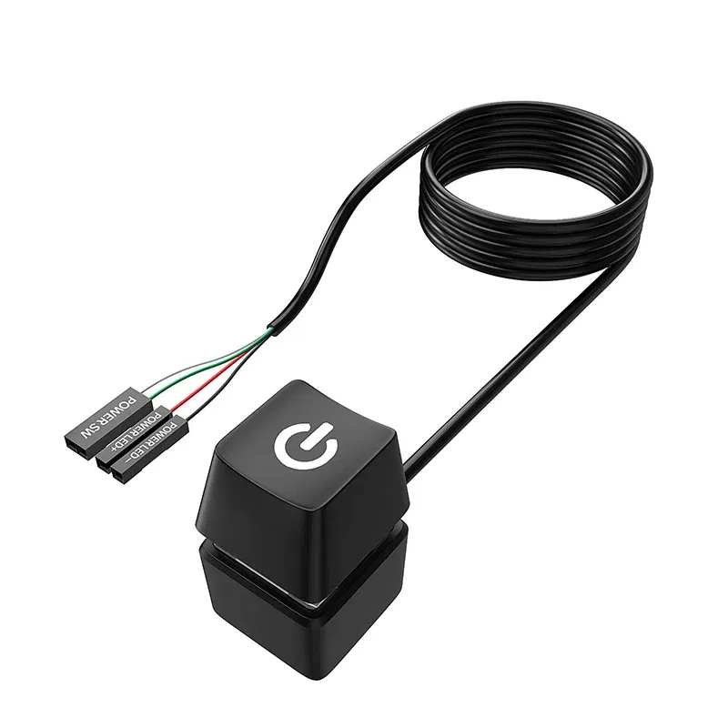 Color: WHITE - TEUCER 1.65/5/10m LED Lights Computer Desktop Switch PC Motherboard External Start Power Button Extension Cable for Home Office