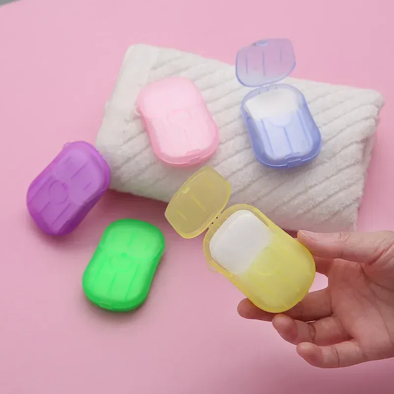 Color: Pink - New Portable Mini Disposable Soap Paper Travel Soap Paper Washing Hand Bath Clean Scented Slice Sheets Mini Clean Soap Tablets
