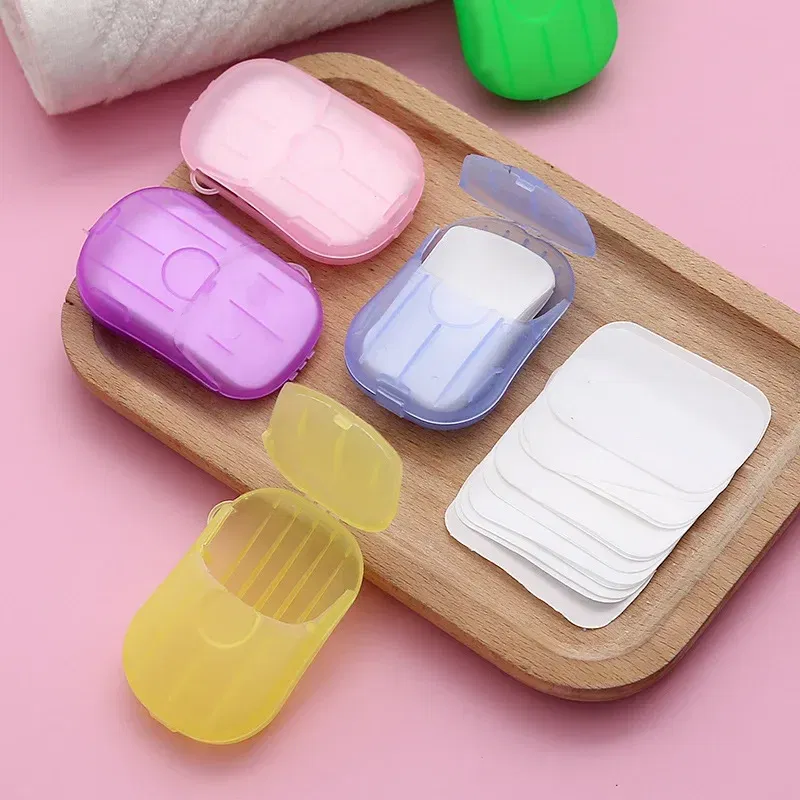 Color: Pink - New Portable Mini Disposable Soap Paper Travel Soap Paper Washing Hand Bath Clean Scented Slice Sheets Mini Clean Soap Tablets