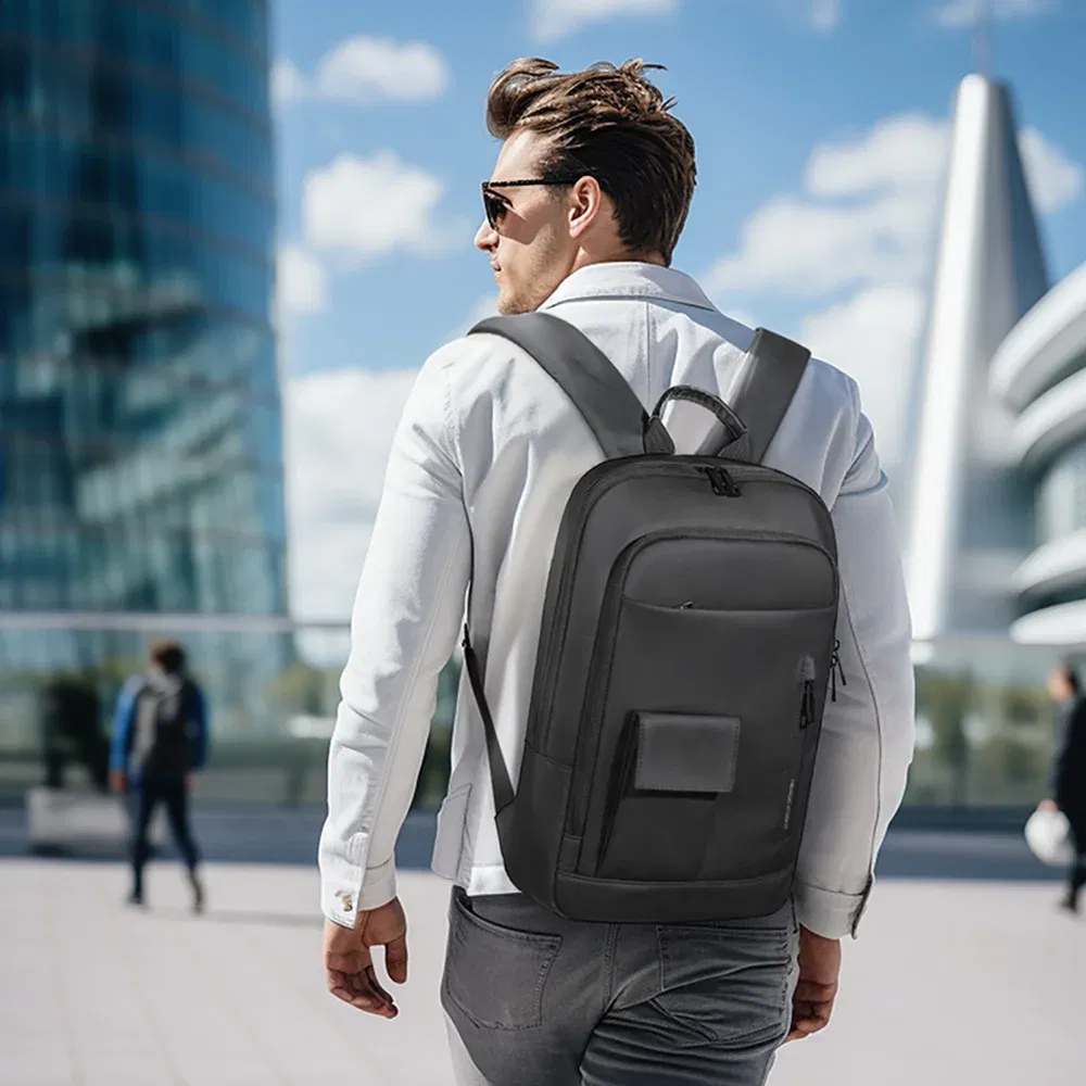 Color: Blue, Ships From: CHINA - Heroic Knight Slim Backpack for Men Multifunction Work Backpack for 15.6" Laptop  bag Waterproof Business Bag College Bag Male