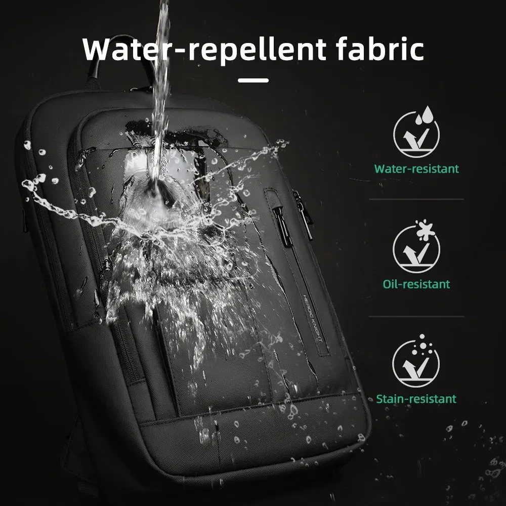 Color: Blue, Ships From: CHINA - Heroic Knight Slim Backpack for Men Multifunction Work Backpack for 15.6" Laptop  bag Waterproof Business Bag College Bag Male