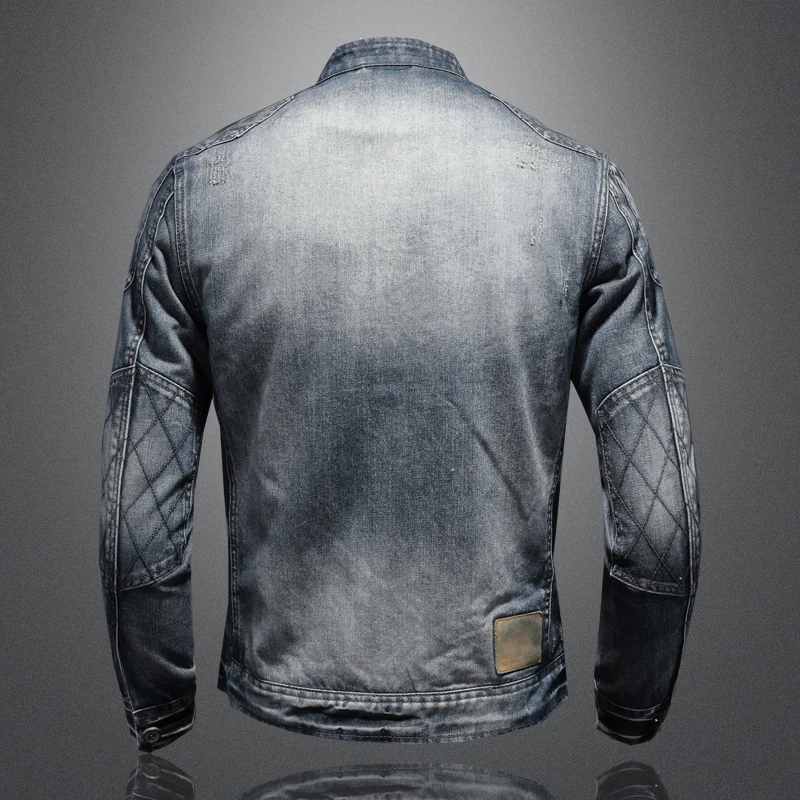 Men Fleece Thick Streetwear Denim Jackets Men Vintage Blue Bomber  Jacket Male Outwear Plus Velvet Windbreaker Coats