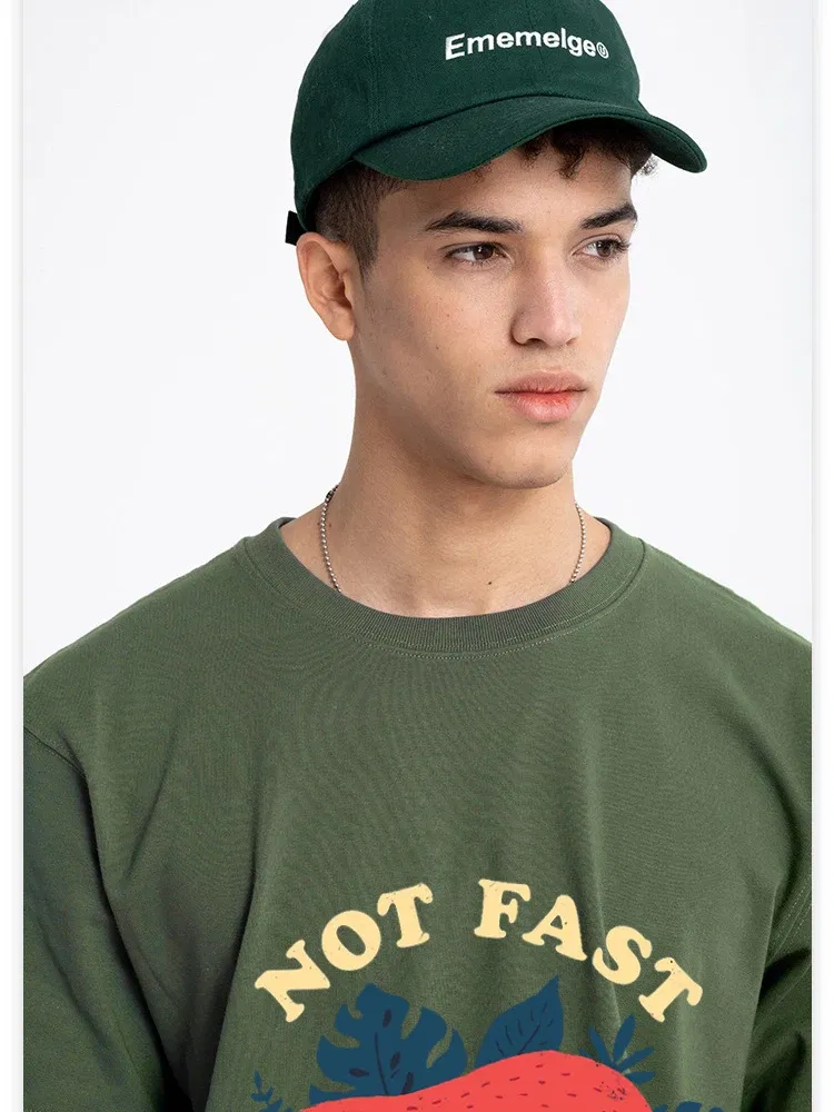 Color: green, Size: L - Not Fast Not Furious Sloth Cute Print Men Tee Shirts Breathable Cotton Tops Street Fashion T-shirt Women Casual Summer T Shirts