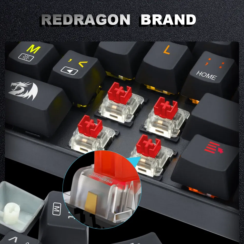 Color: Navy Blue, Axis Body: BLACK SWITCH - REDRAGON SMD RGB MX switch 3Pin Clicky Linear Tactile silent red blue Black Brown Purple Switche For Backlit Mechanical keyboard