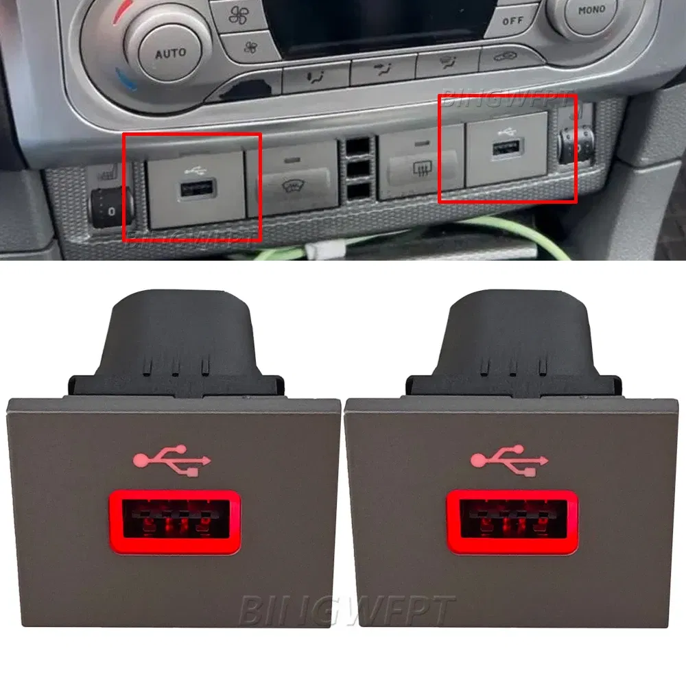 Color Name: black - NEW 2PCS Car USB Input Adapter Audio Radio u-disk flash Socket Interface Cable For Ford Focus 2 Mk2 2009-2011