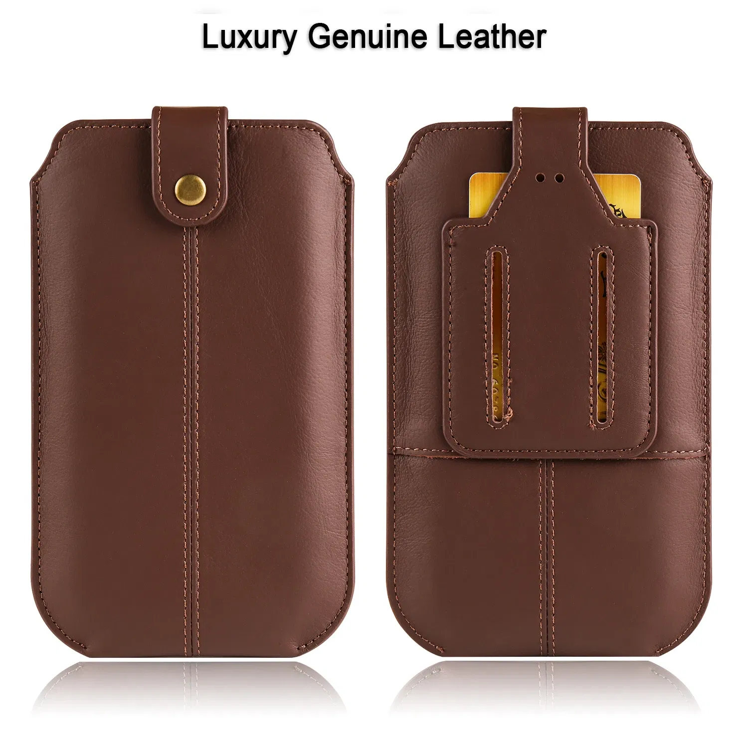 Color: Beige, Material: Denim - Real Genuine Leather Mobile Phone Pouch Belt Clip Case For Samsung Galaxy S24 S23 FE S22 A53 A54 A55 Men Waist Bag Holster Cover