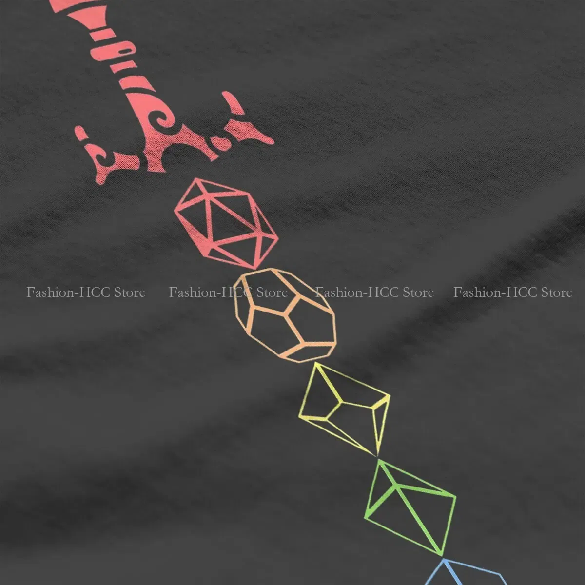 Color: black, Size: S - Rainbow Dice Sword Tabletop RPG Gaming Unique Polyester TShirt DND Game Top Quality Hip Hop Graphic T Shirt Stuff