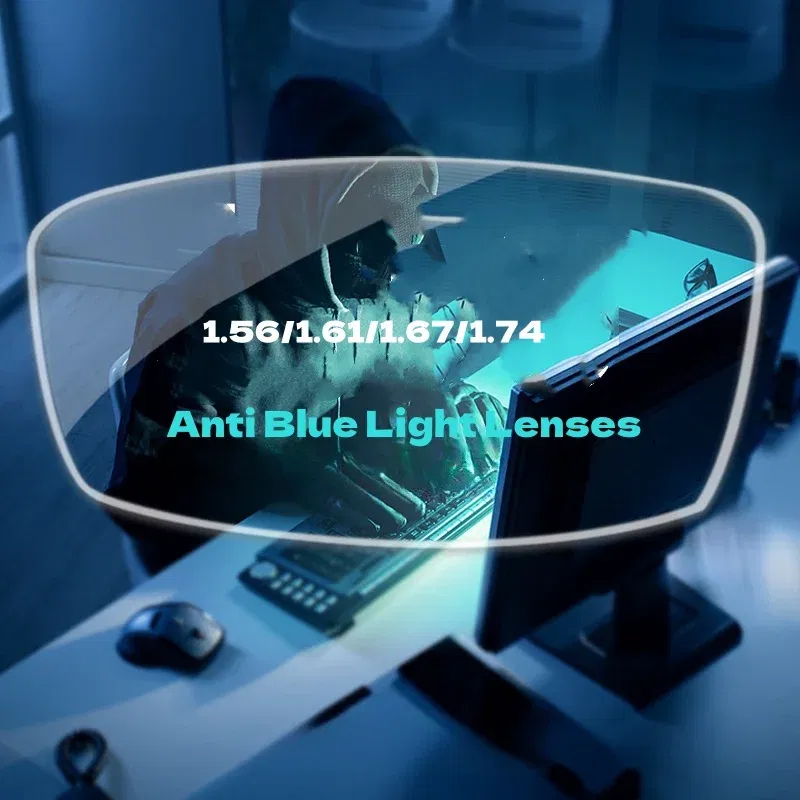 Lenses Color: Blue, Ships From: CHINA, Lens Index: 1.61 - Anti Blue Light Lenses 1.56/1.61/1.67/1.74 Optical Prescription Custom For Myopia Hyperopia Astigmatism Bue Light Blocking Lens