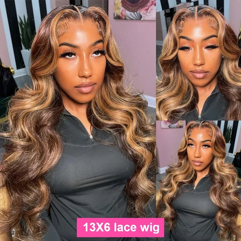 Stretched Length: 8inches, Hair Color: #18, Density: 200%, Ships From: CHINA - Highlight Wig Human Hair P4/27 Body Wave Wigs Highlight 13x6 Hd Lace Frontal Wig Human Hair 13x4 Hd Lace Front Human Hair Wigs