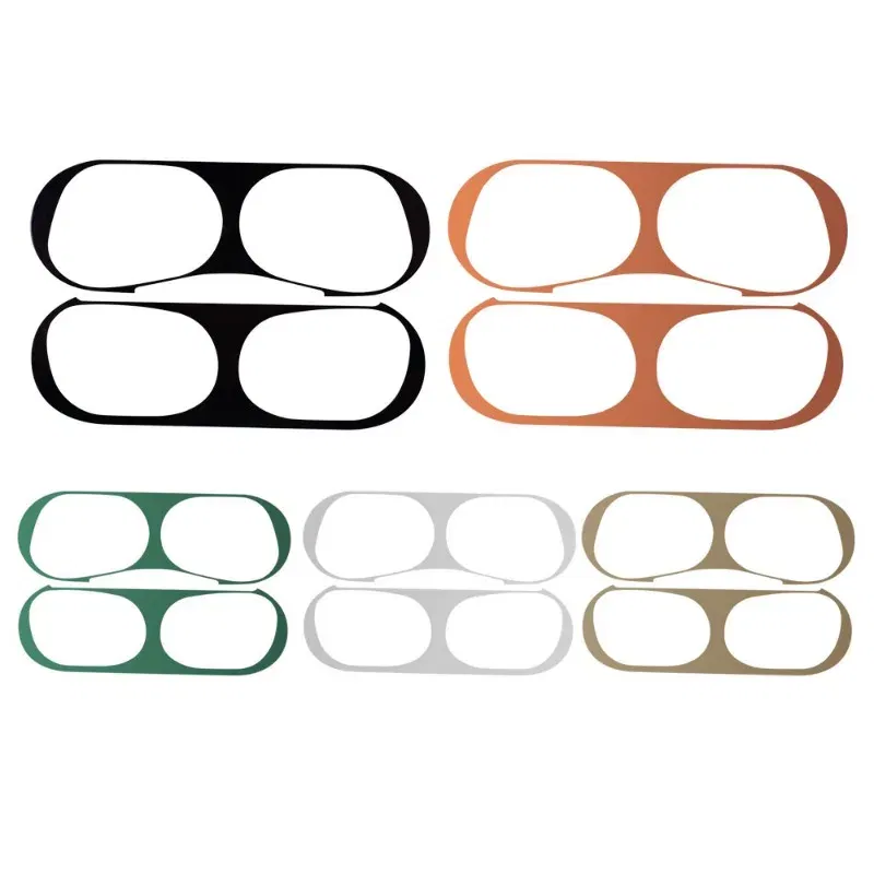 Color: BROWN - Metal Dustproof Sticker for Apple Airpods Pro Headphone Covers for Airpods Pro 2 Headphones Charging Case Protective Accessories