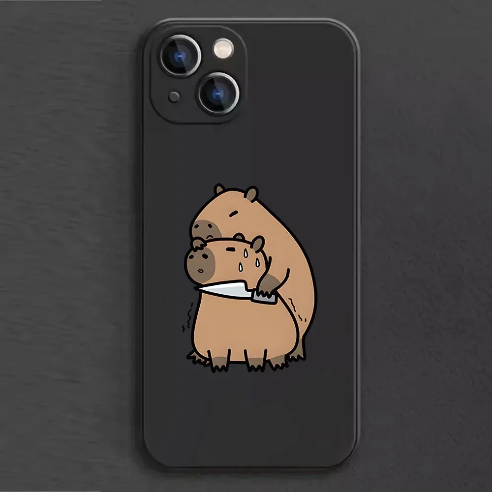 Color: Beige, Material: Silicon - Cartoon Animal Capybara Phone Case For Samsung Galaxy S10 S20 S21 S22 S23 S24 FE Plus Ultra Note 20 Couple Paired Silicone Cover