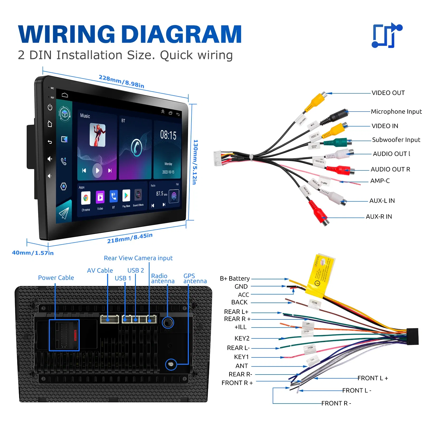 Color: Navy Blue, Ships From: CHINA - ?‹ESSGOO Car Radio 2 Din 7"/9"/10" Carplay Auto Android 13 Mp5 Universal WIFI GPS Car Radio Multimedia Video Player FM Car Stereo