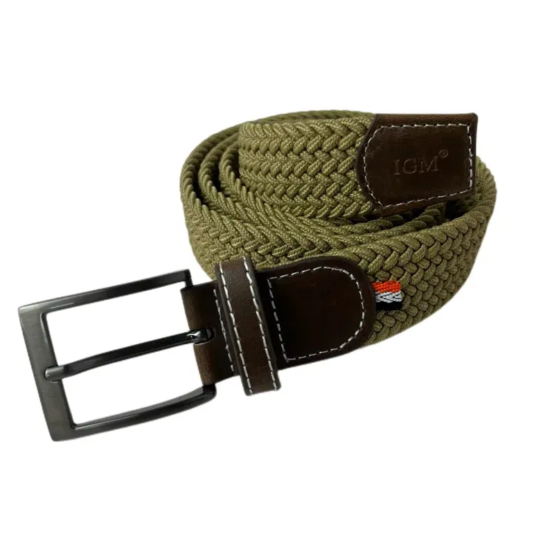 Color: GRAY, Belt Length: 110cm, Ships From: CHINA - Stretch Canvas Leather Belts for Men Female Casual Knitted Woven Military Tactical Strap Male Elastic Belt for Pants Jeans 3.5