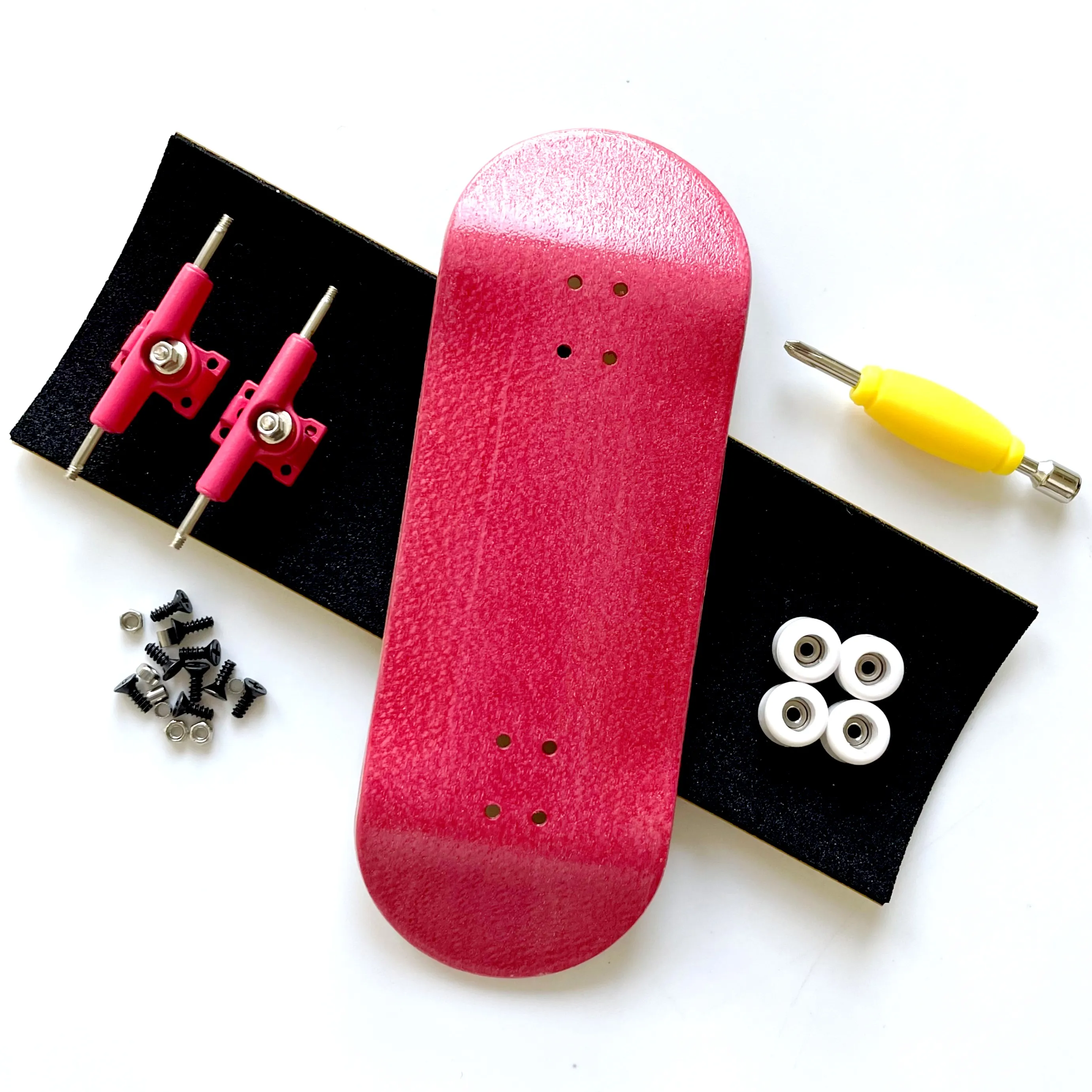 Color: WHITE - 34mm Fingerboard Set with Double Axle Trucks Bearing Wheels